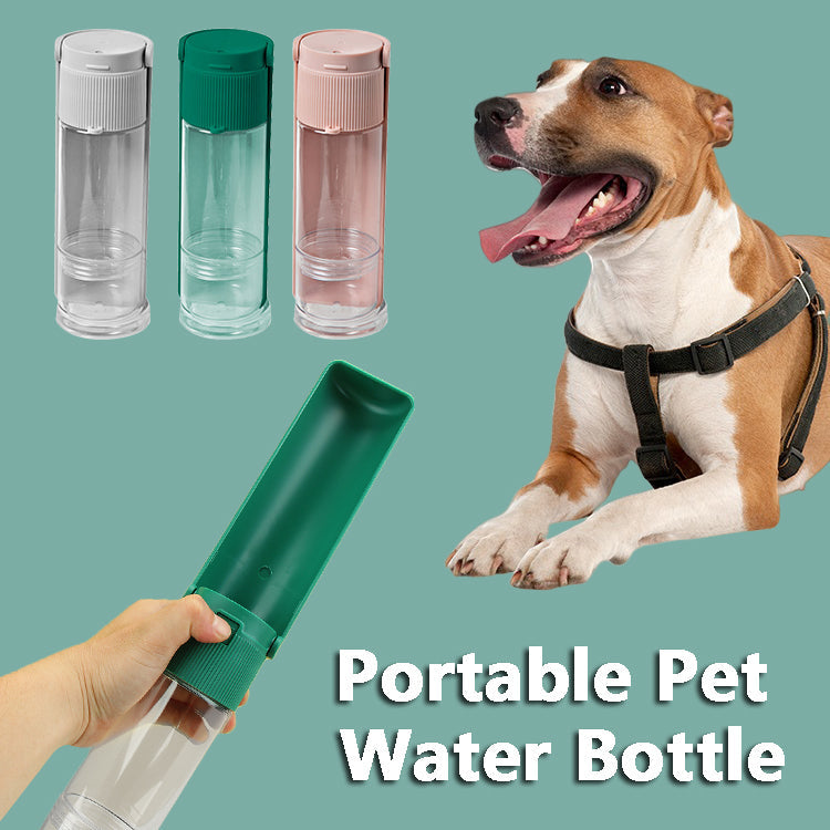 Portable Pet Water Bottle and Travel Feeder 2-in-1 for Dogs and Cats