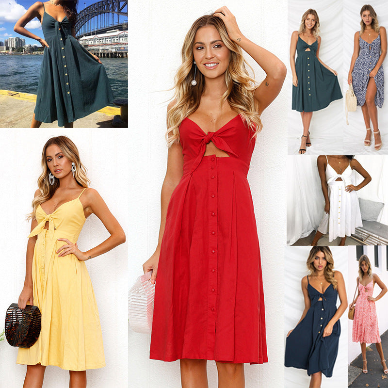 Women's Sleeveless Backless Strap Long Party Evening Dress