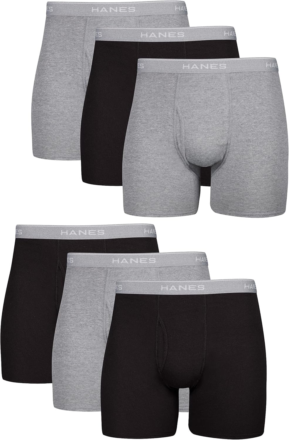 Hanes Men's Cool Breathable Cotton Moisture-Wicking Boxer Briefs Pack