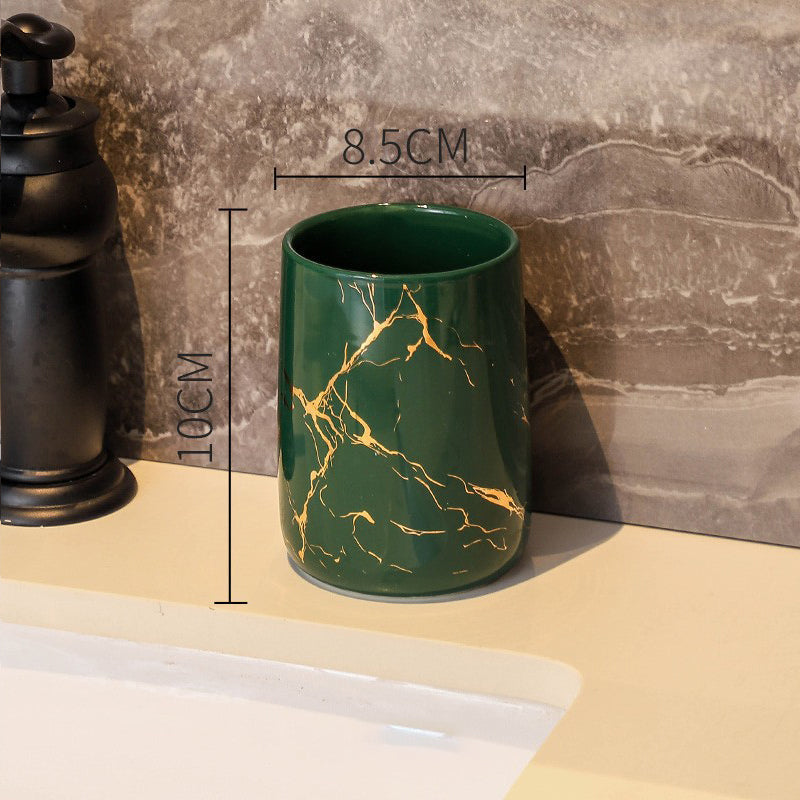 Luxury Couple's Ceramic Cup Set High-End Bathroom Tumblers
