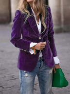 Women's Velvet Lapel Blazer