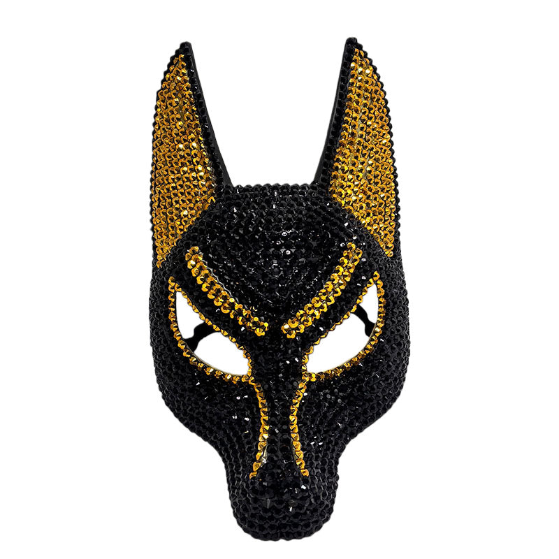 Sparkly Anubis Mask Rhinestone Egyptian 
