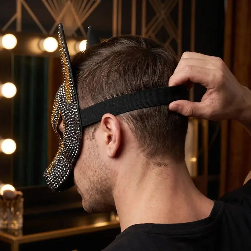 Sparkly Anubis Mask Rhinestone Egyptian 