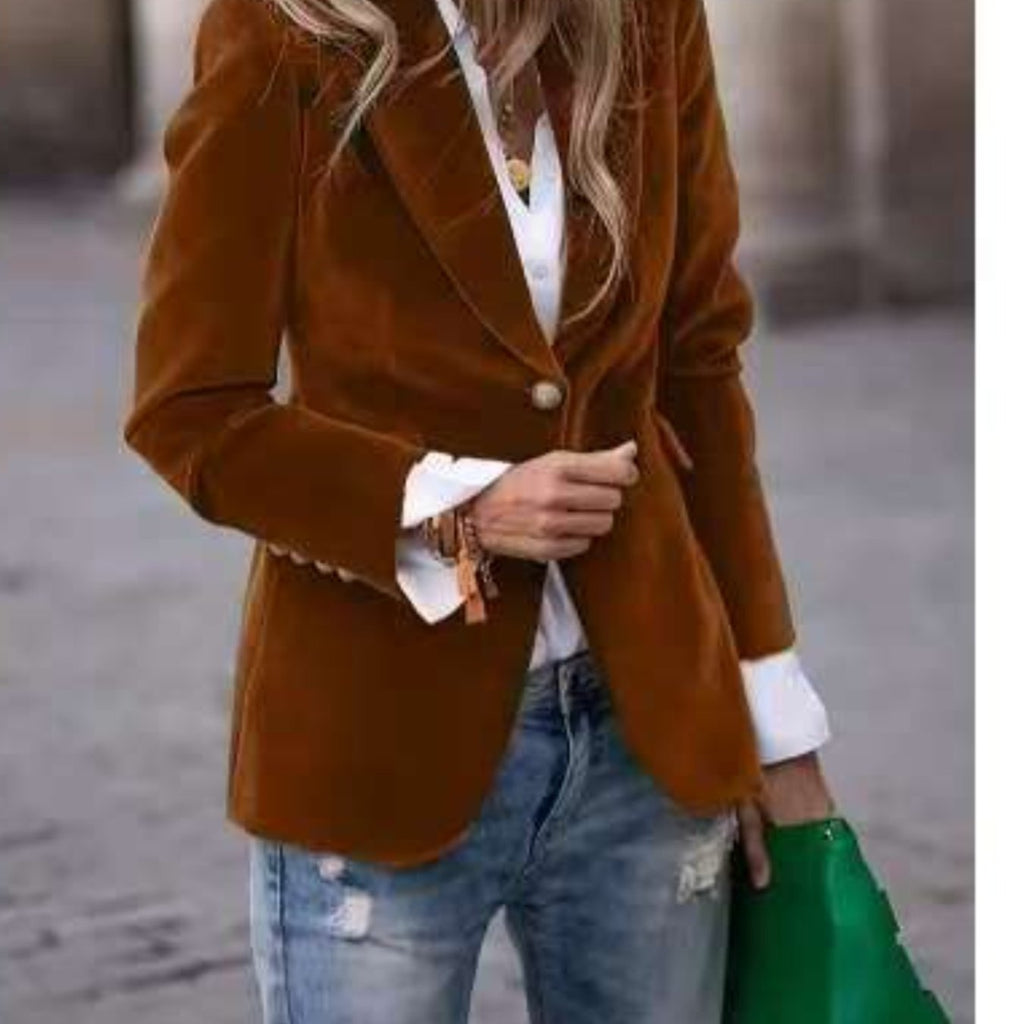 Women's Velvet Lapel Blazer