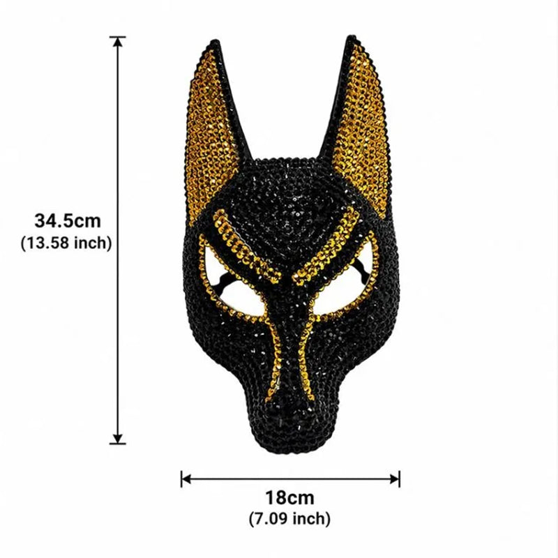 Sparkly Anubis Mask Rhinestone Egyptian 