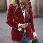 Women's Velvet Lapel Blazer